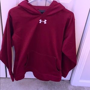 Boys dark red under amour sweatshirt.